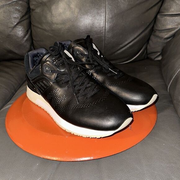 NB 10 ML2017MK Black White Ivory Leather Suede Athletic Trainers Sneakers